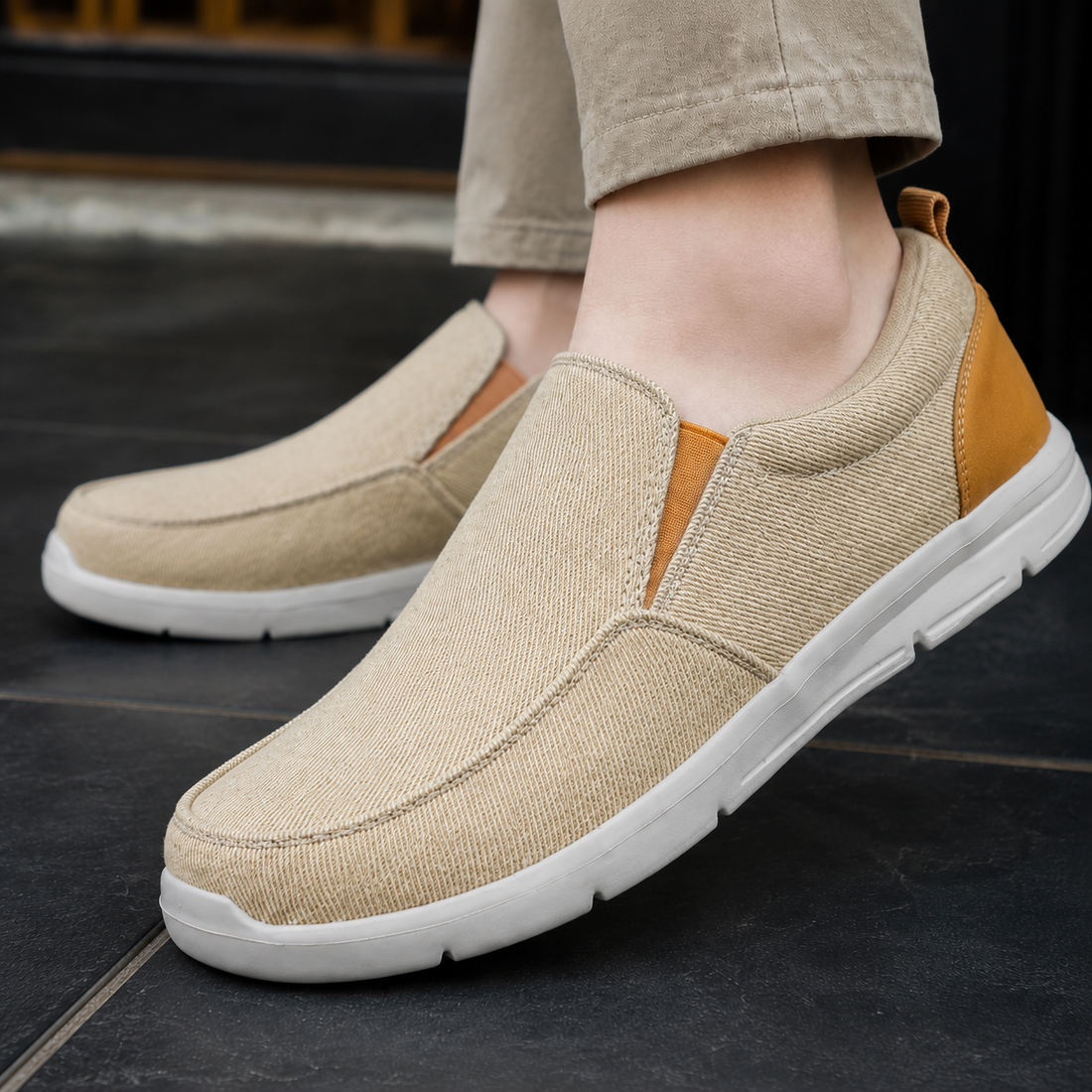 Veralli Canvas Slip-Ons - Beige