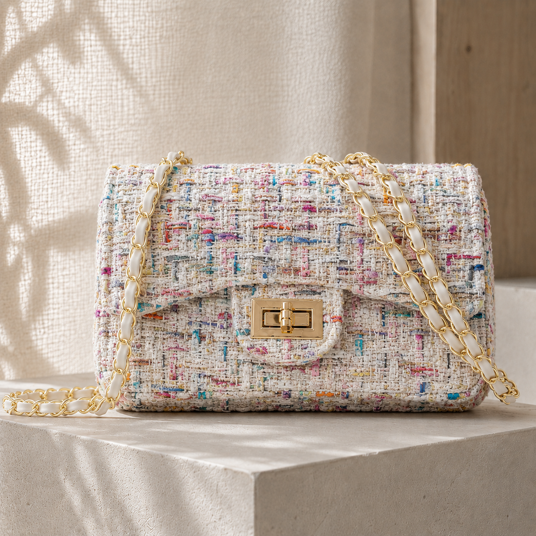 Leonelli Textured Shoulder Bag - White