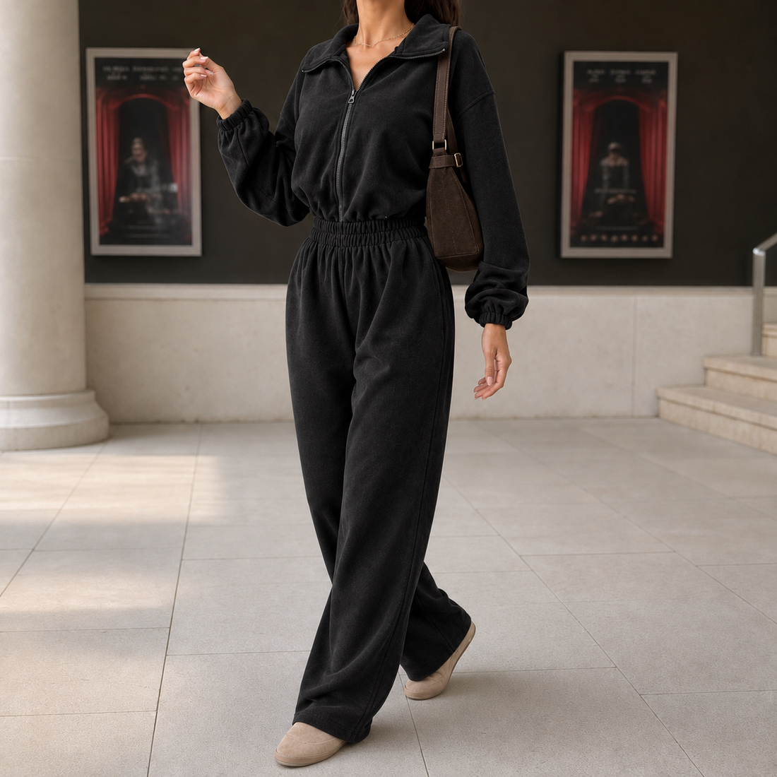 Florence-Skye Straight Leg Jumpsuit - Black
