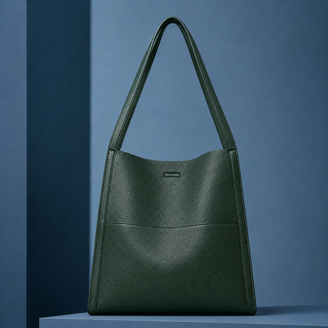 Conti Pebbled Shoulder Bag - Green