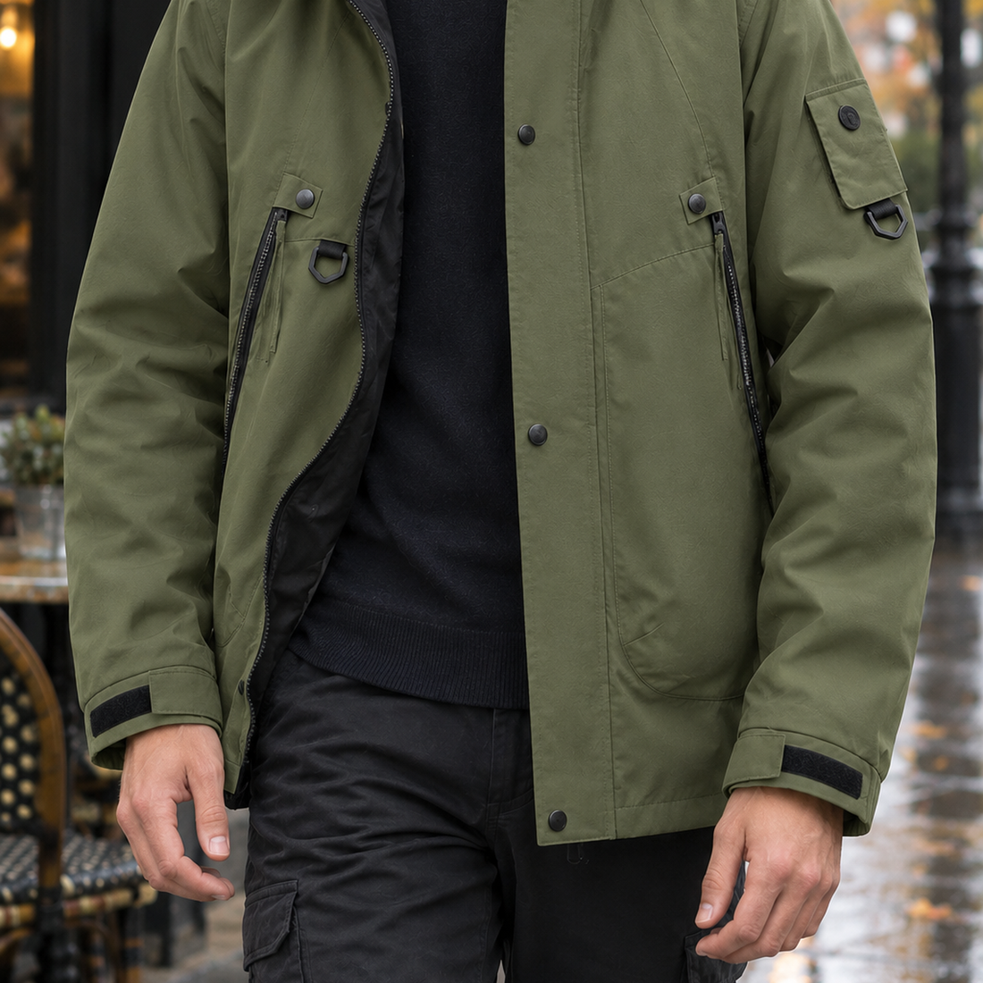 Cuthbert-Lane Hooded Jacket - Military Green