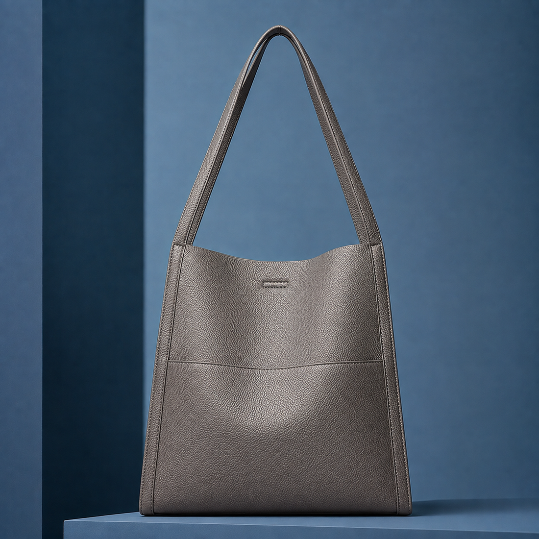 Conti Pebbled Shoulder Bag - Gray