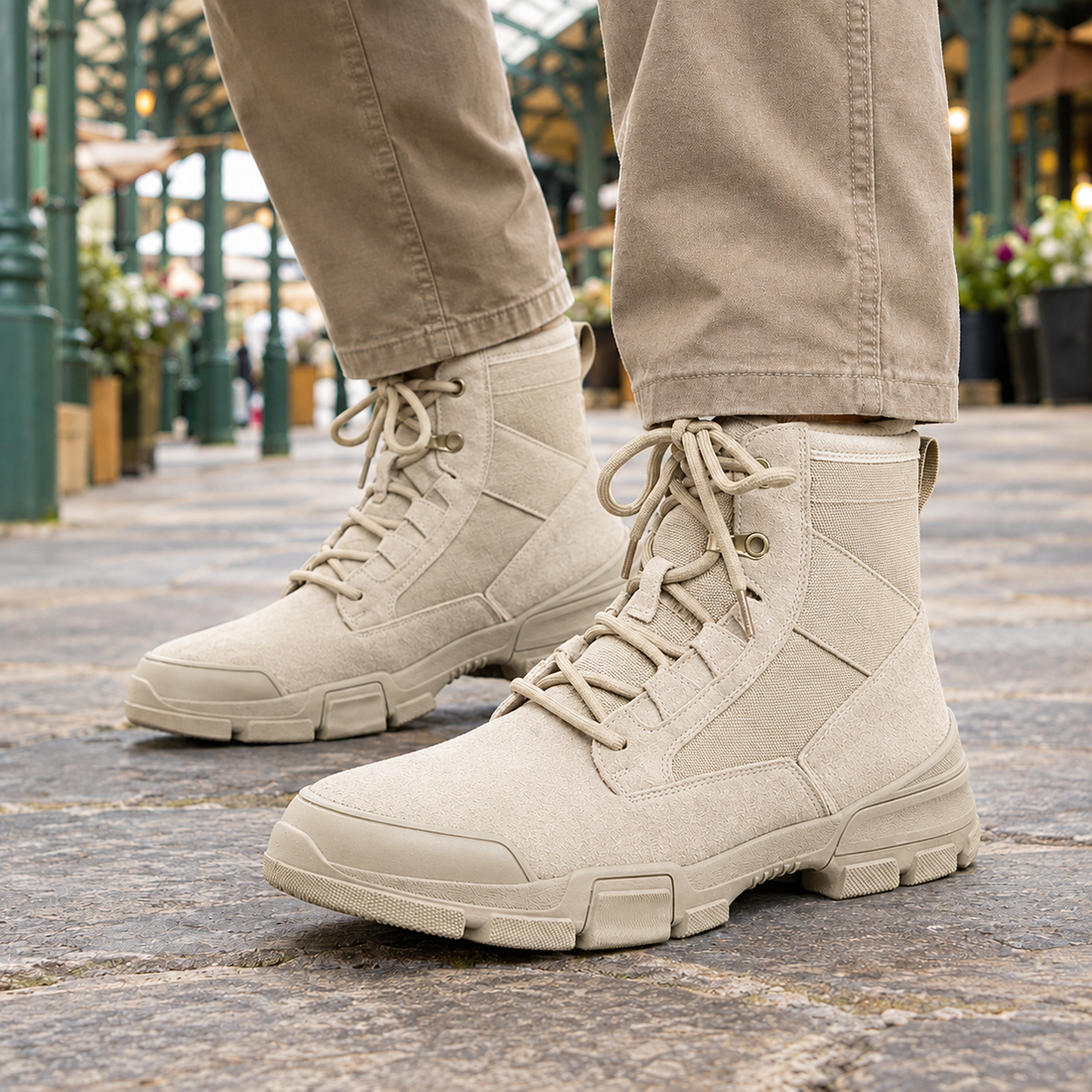 Bergomi Suede Boots - Beige Lining