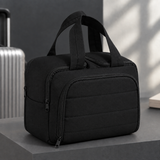 Vitale Double-Zip Cosmetic Bag - Black Double Opening Bag