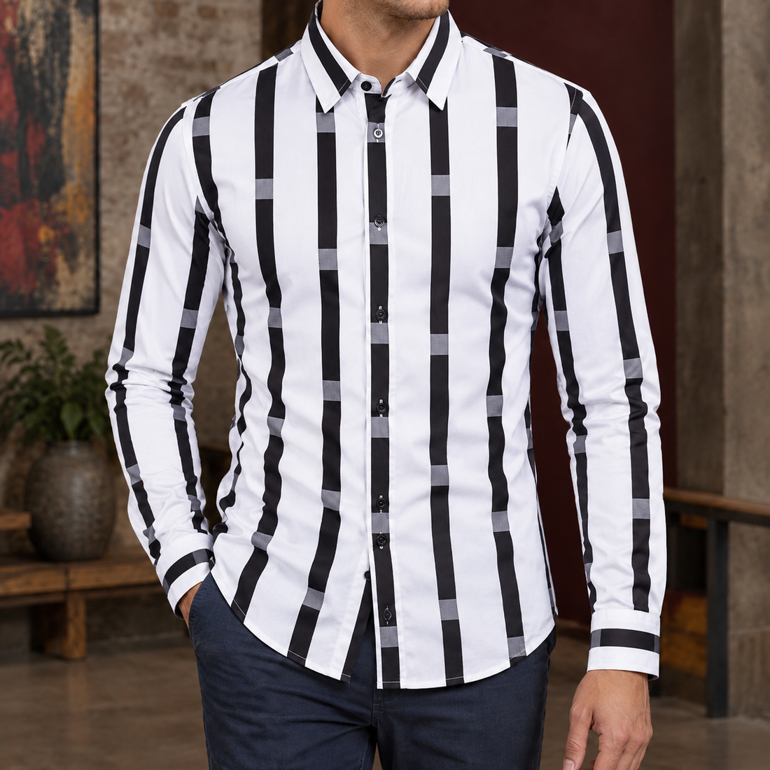 Jude-Lane Printed Shirt - White