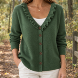 Severine-Claire Ruffle Cardigan - Green