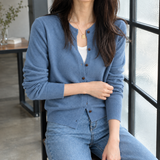 Leah Crewneck Cardigan - Blue