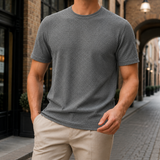 Caleb Textured T Shirt - Grau
