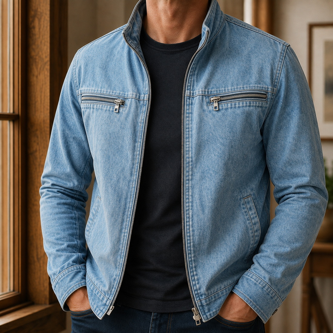 Theo Military Jacket - Blue