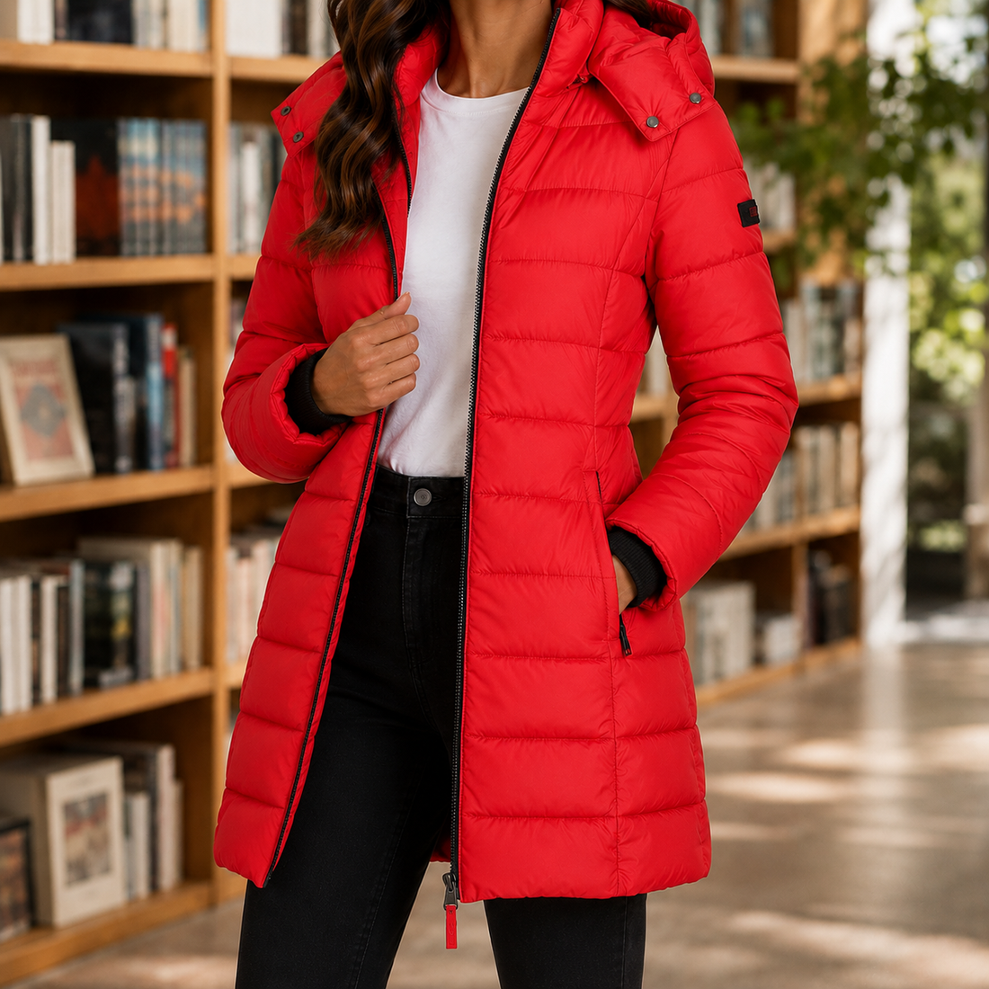 Dahlia-Claire Quilted Jacket - Red