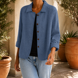 Elowen Collared Jacket - Blue