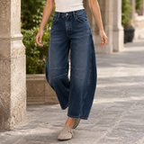 Xenia-Skye Barrel Jeans - Bleu Foncé