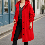 Ramona Hooded Overcoat - Red