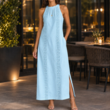 Lana Halter Maxi Dress - Light Blue