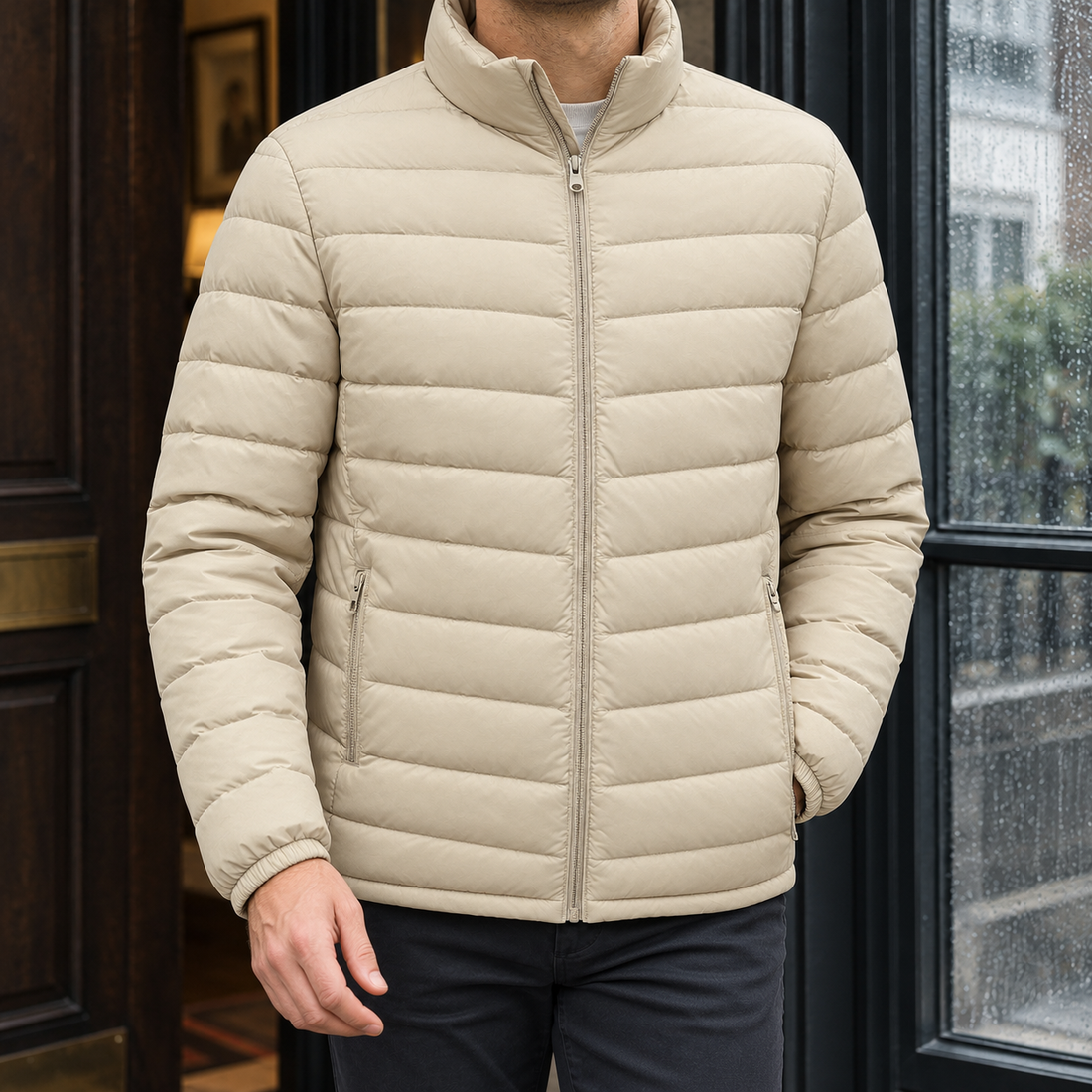 Colm Quilted Jacket - Light Porcelain Rice