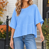 Cadence Relaxed Top - Sky Blue