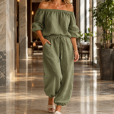 Katherine Off-Shoulder Set - Army Green