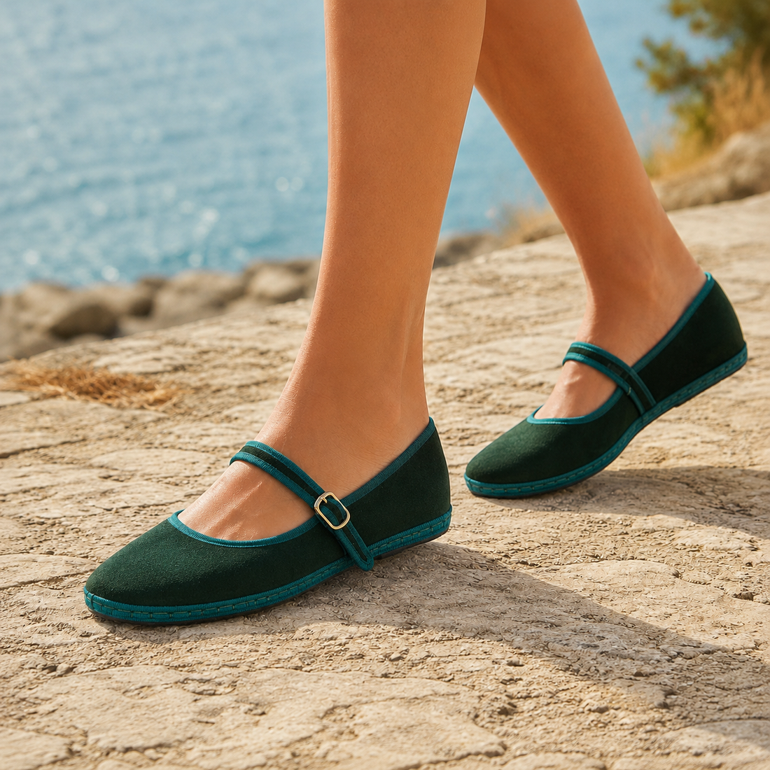 Capri Mary Jane Flats - Green