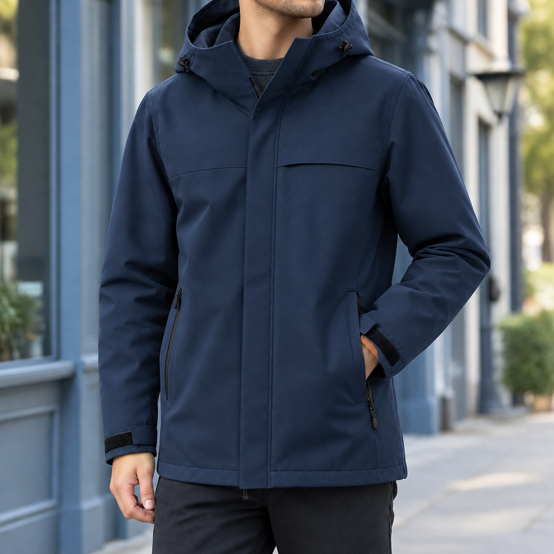Casimir Hooded Jacket - Navy Blue