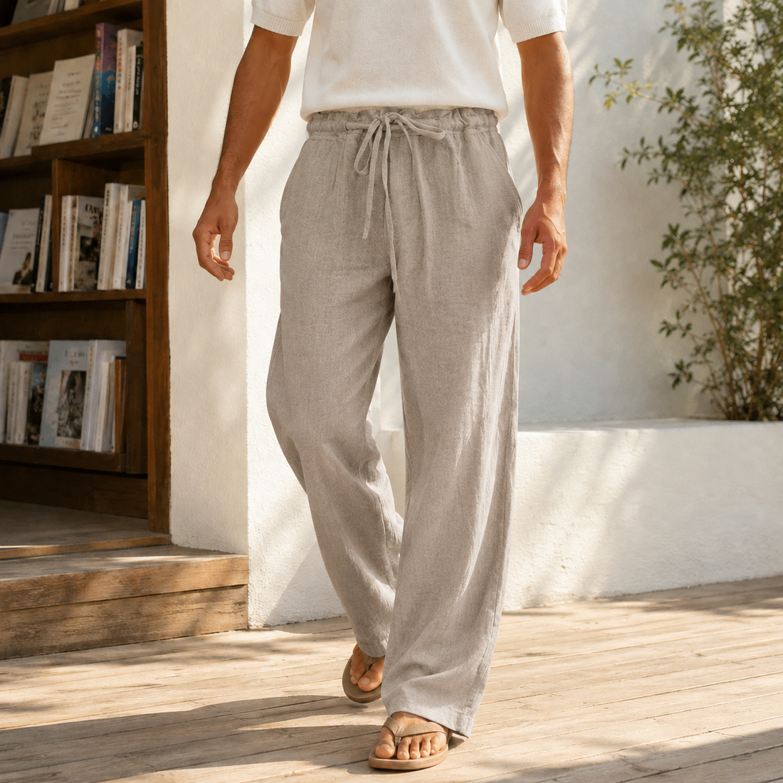 Ulric Wide-Leg Pants - Gray