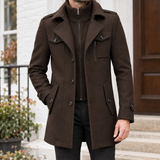 Evan Double Collar Coat - Coffee