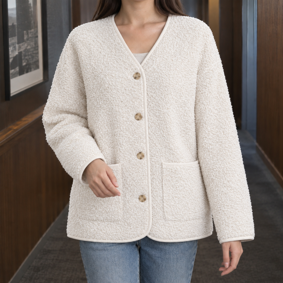 Mallory Fleece Jacket - White