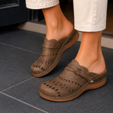 Cardini Cutout Mules - Brown