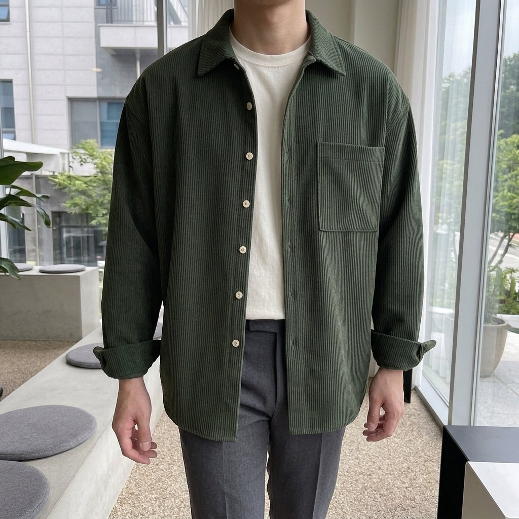 Mason Corduroy Overshirt - Green