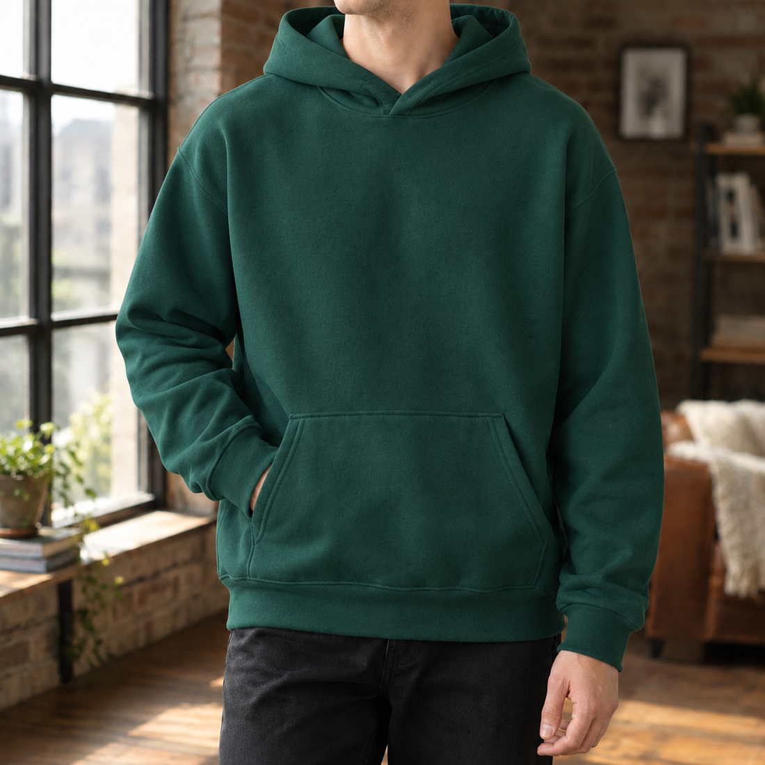 Kit Fleece Hoodie - Dark Green