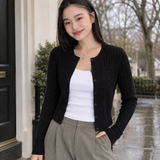 Gwendolen-Lane Cable Cardigan - Black