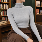 Nadine-Mae Ribbed Turtleneck - Gray
