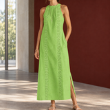 Morgan Lace Panel Dress - Green