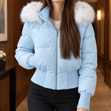 Gwendolen Fur Collar Jacket - Light Blue