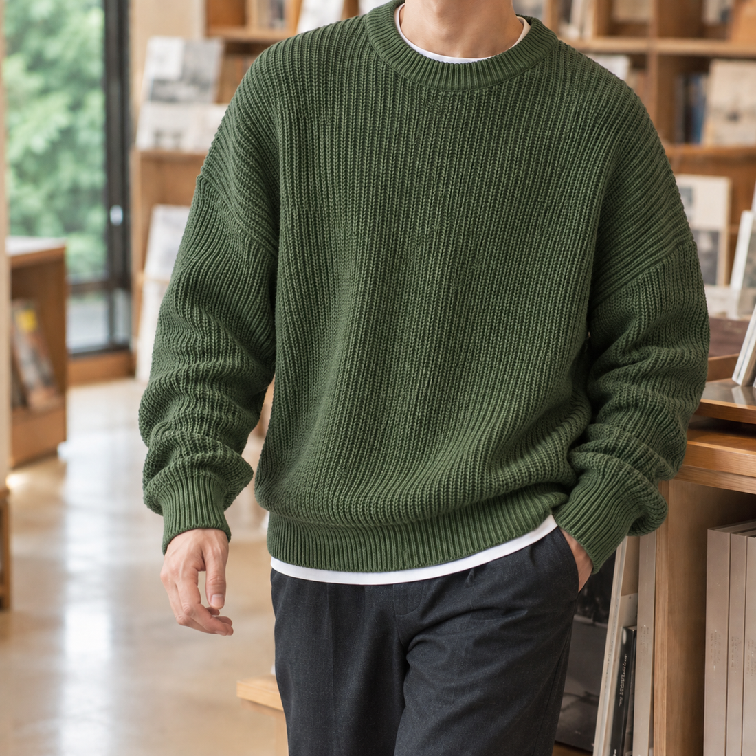Rodolphe Ribbed Sweater - Green