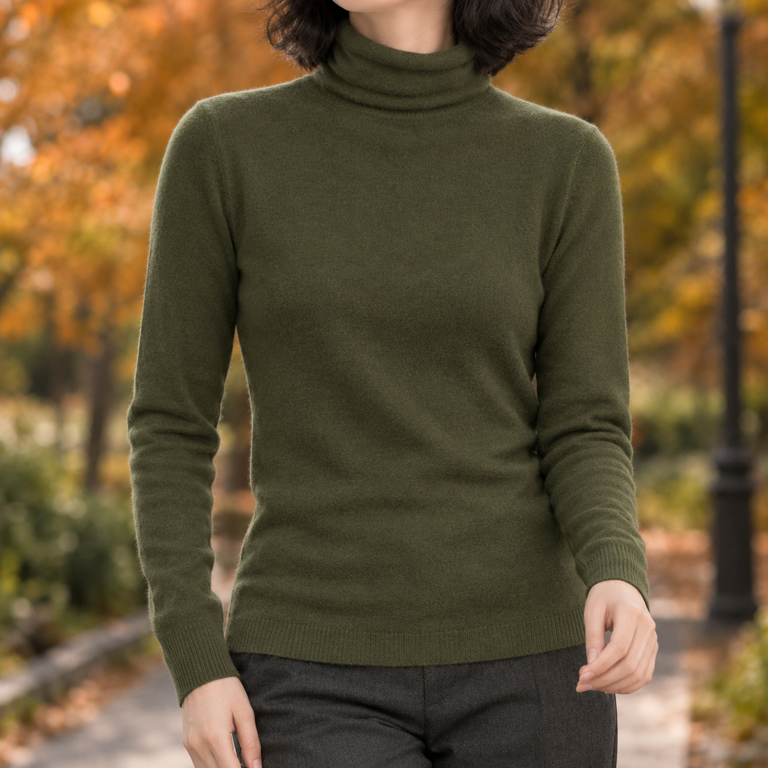 Roseline-Louise Turtleneck Sweater - Olive Green