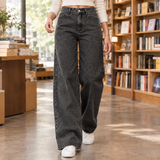 Leila Wide Leg Jeans - Gray