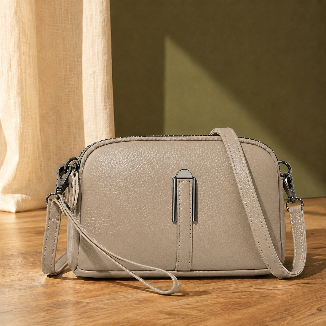 Pisa Textured Crossbody - Khaki