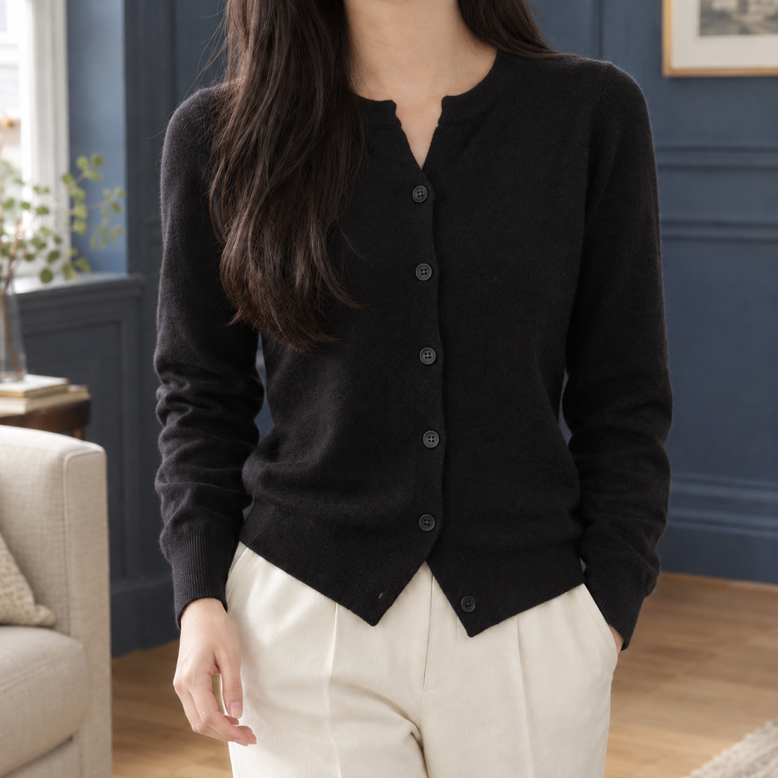 Alice Round Neck Sweater - Black