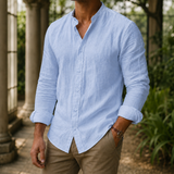 Knox Mandarin Collar Shirt - Hellblau
