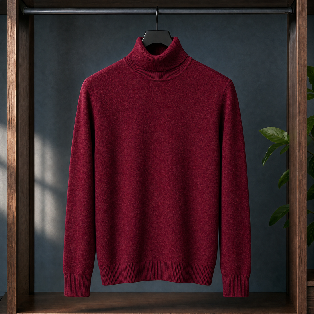 Sebastien Turtleneck Sweater - Wine Red