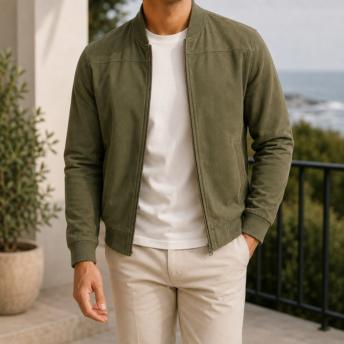 Vaughn Bomber Jacket - Olive Green