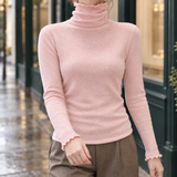 Cassidy-Faye Ruffle Turtleneck Top - Pink