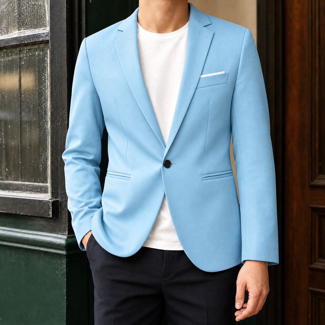 Eldric Tailored Jacket - Sky Blue