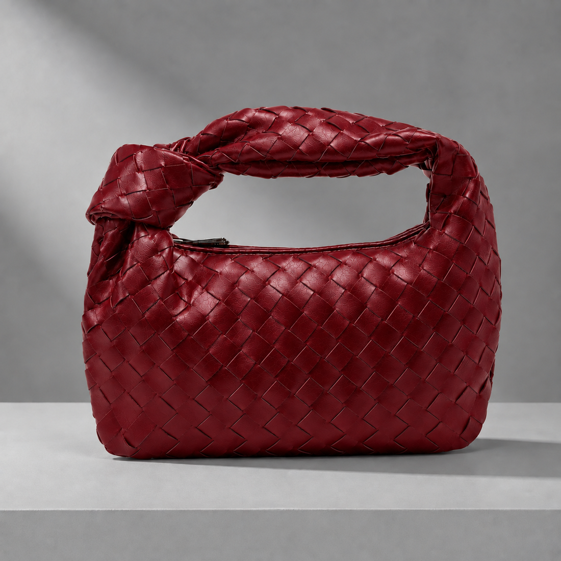 Chianti Woven Mini Handbag - Cherry Red