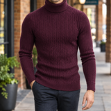Pierrick Cable Turtleneck - Wine Red
