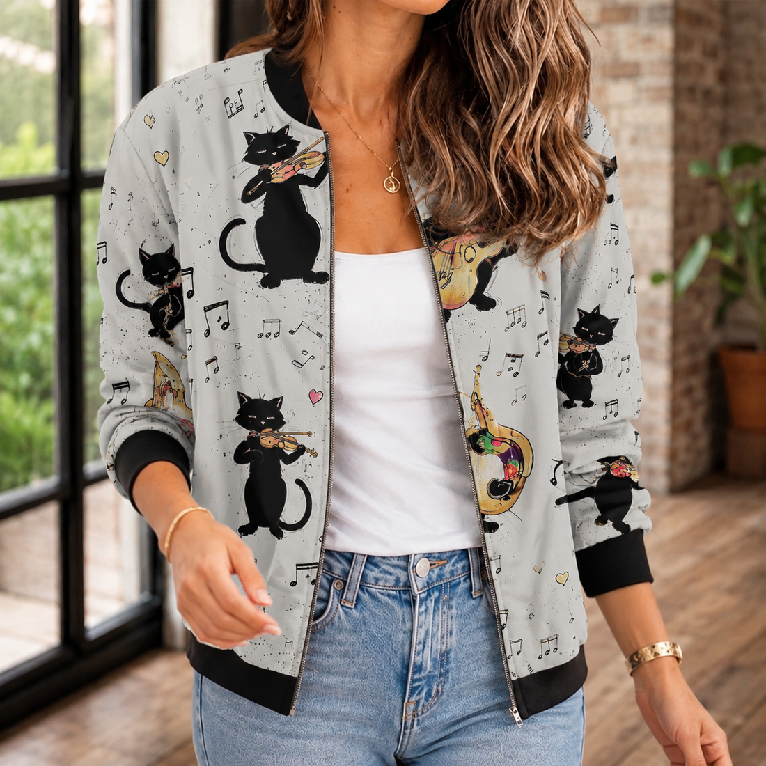 Aurelia Printed Jacket - Gray
