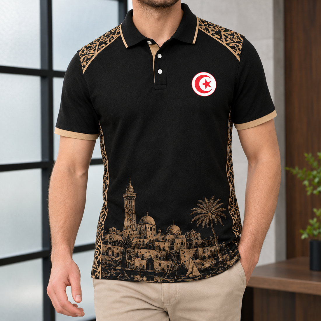 Alphonse Tunisian Polo - Black