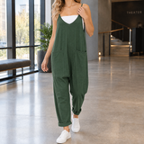 Evelina-Grace V-Neck Jumpsuit - Army Green