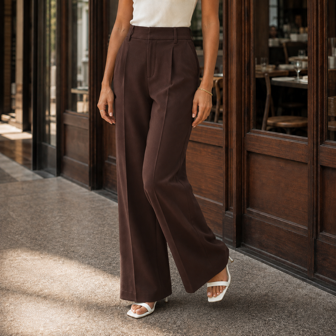Rosalie-Faye Wide-Leg Pants - Brown