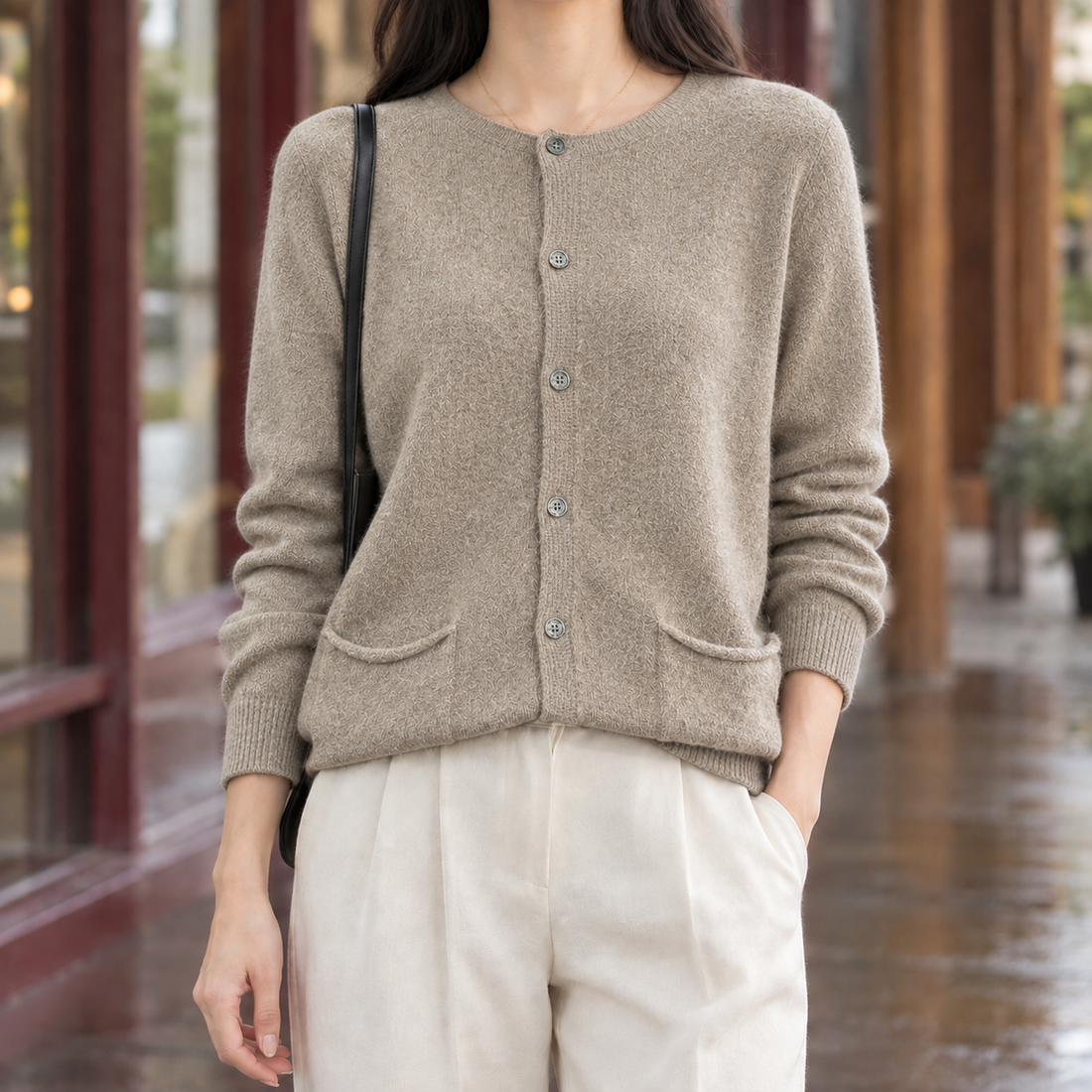Thomasina Pocket Cardigan - Raw Camel